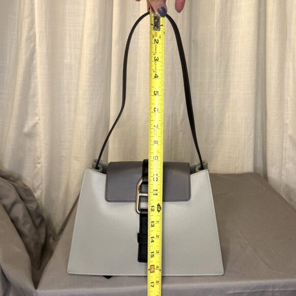 Furla Nuvola Leather Bag, Adjustable Strap, Gray/Black, Cenere/Soil/Nero - Picture 12 of 15